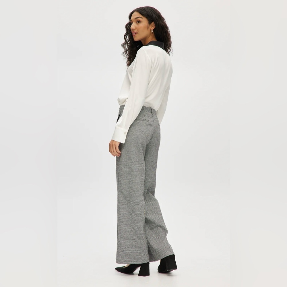 Hilary Radley Black off White High Waisted Straight Leg Knit Pants NWOT - Picture 3 of 4